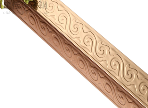 304不锈钢方管玫瑰金斑纹2