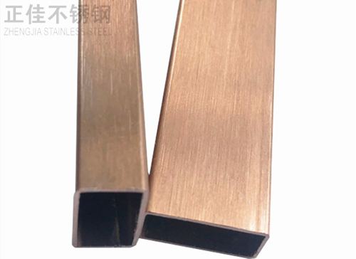 304不锈钢方管玫瑰金拉丝2